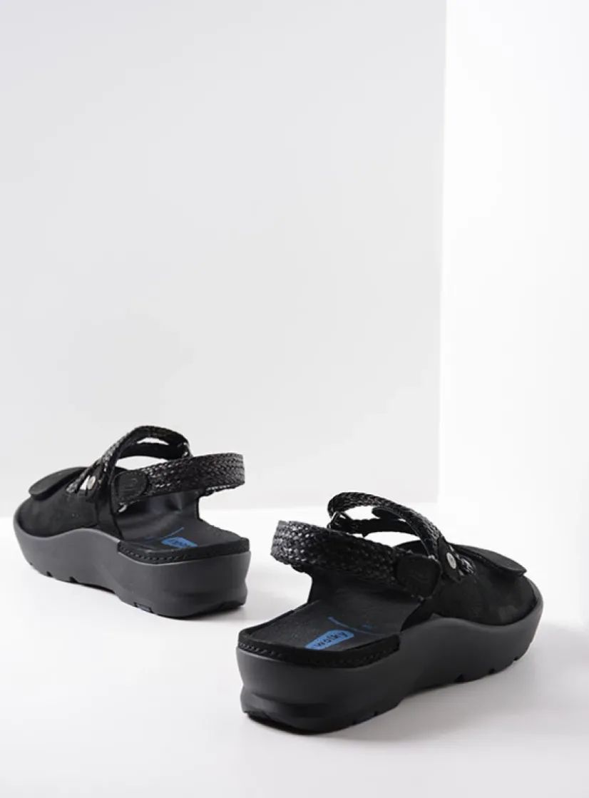 Wolky Lisse - zwart nubuck<DAMES Sandalen