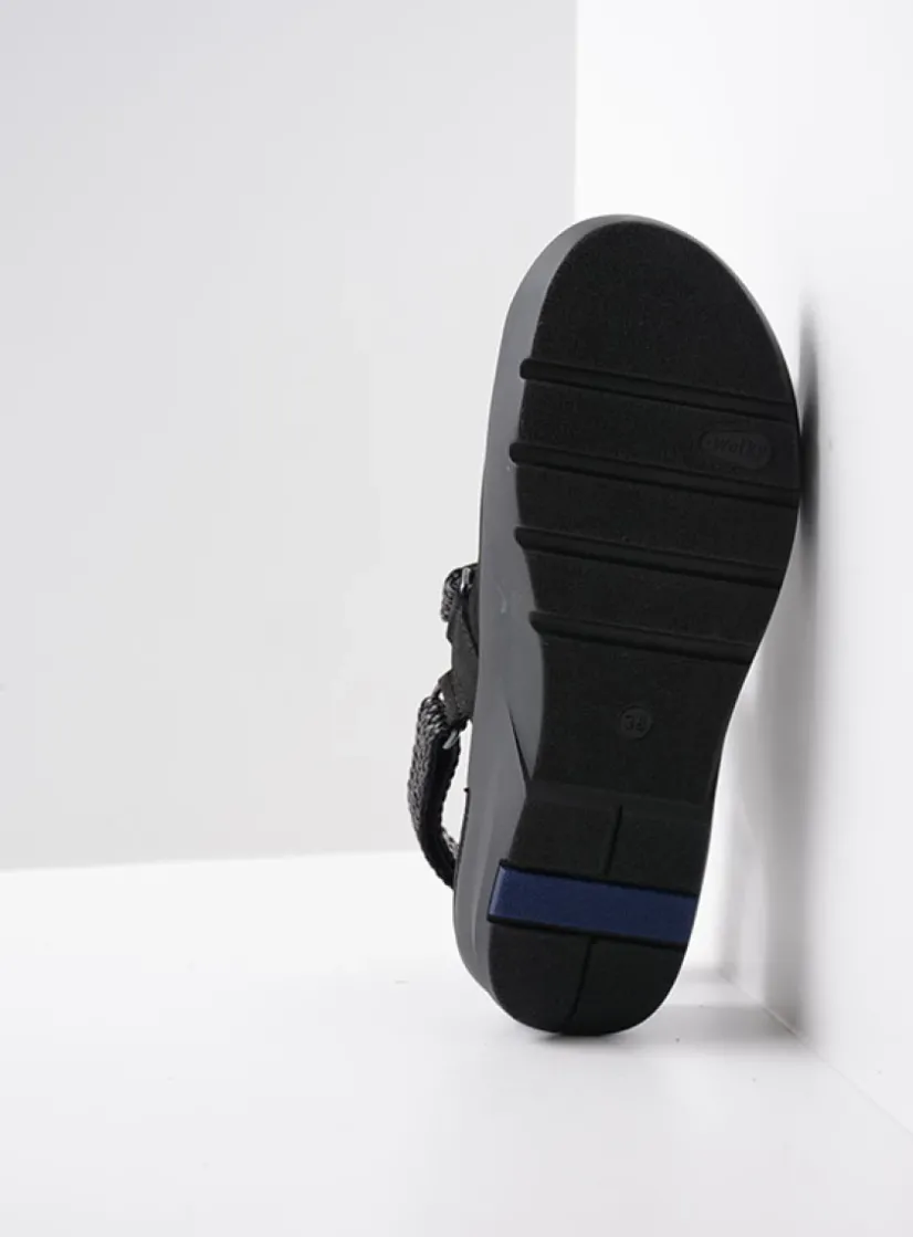 Wolky Lisse - zwart nubuck<DAMES Sandalen