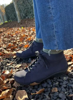 Wolky Louise - blauw nubuck<DAMES Lage Veterschoenen|Herfst/Winter