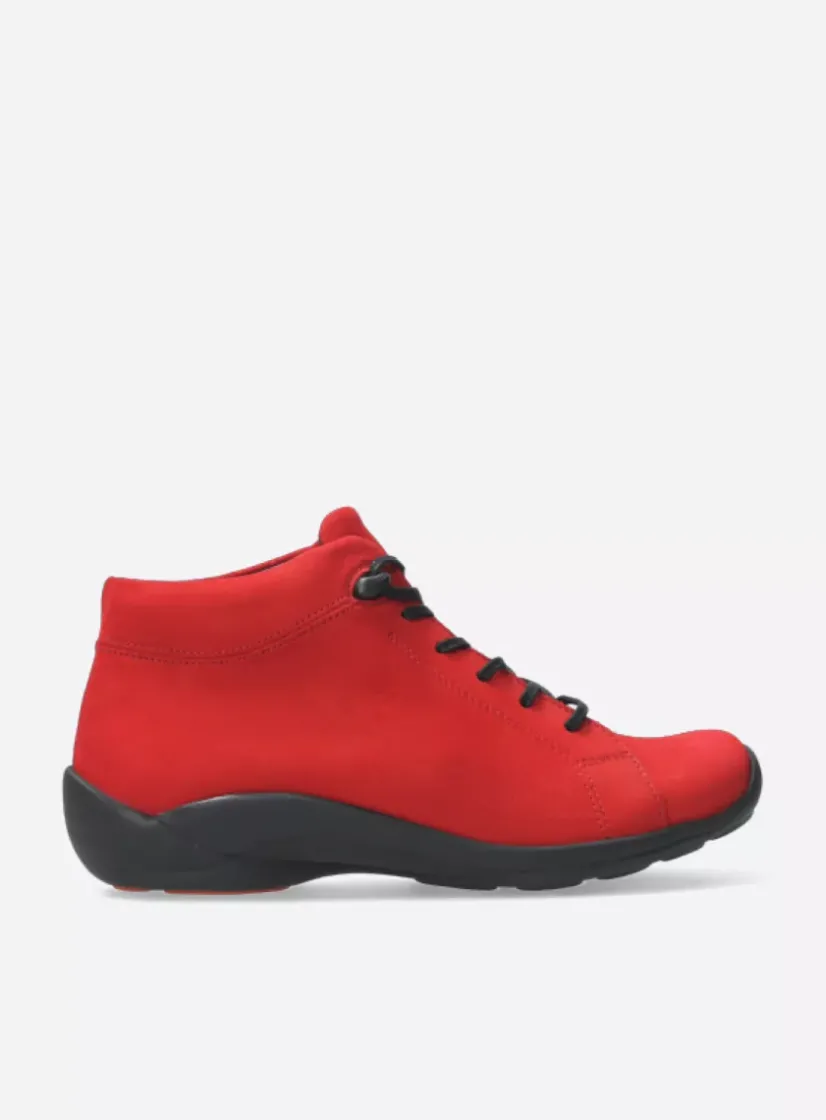 Wolky Louise - donkerrood nubuck<DAMES Lage Veterschoenen|Herfst/Winter