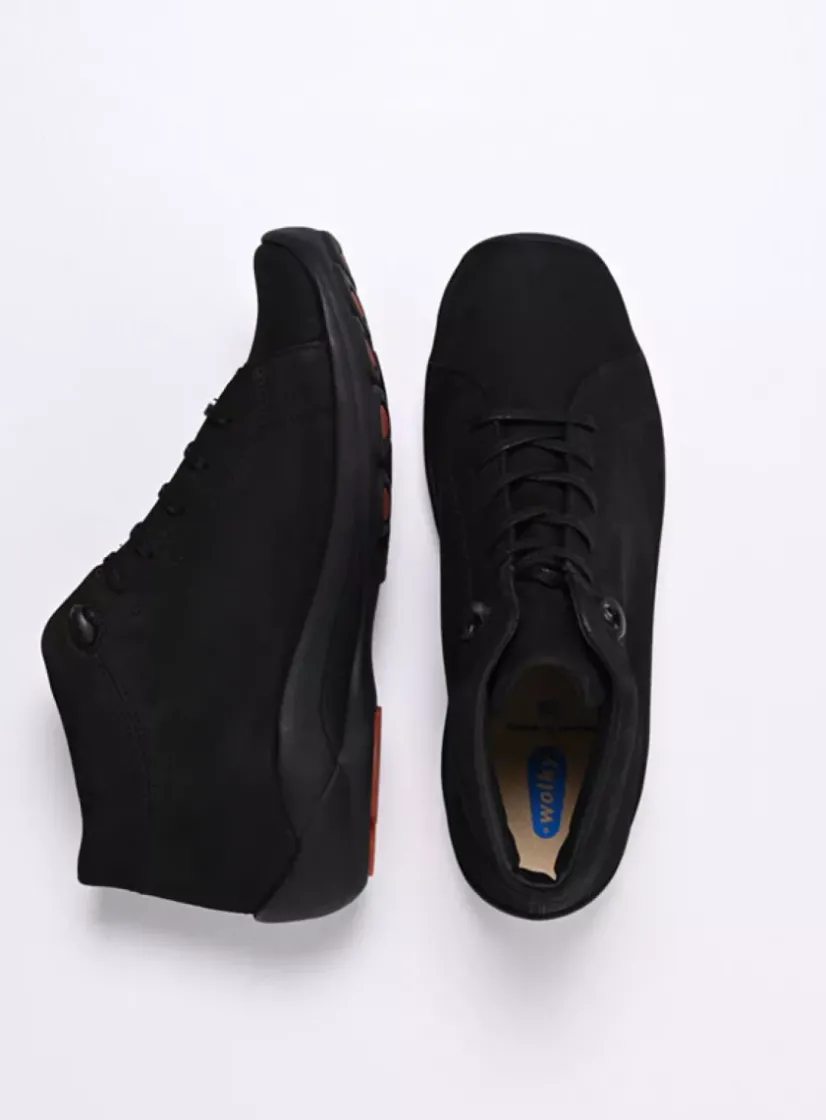 Wolky Louise - zwart nubuck<DAMES Lage Veterschoenen|Herfst/Winter