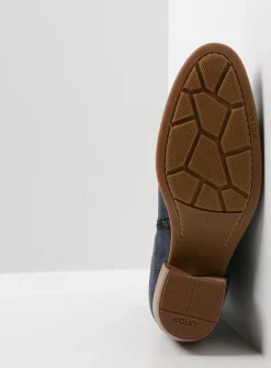 Wolky Lubbock - blauw zomer suede<DAMES Cowboylaarzen|Enkellaarsjes
