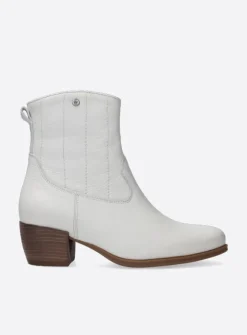 Wolky Lubbock - creme wit leer<DAMES Cowboylaarzen|Enkellaarsjes