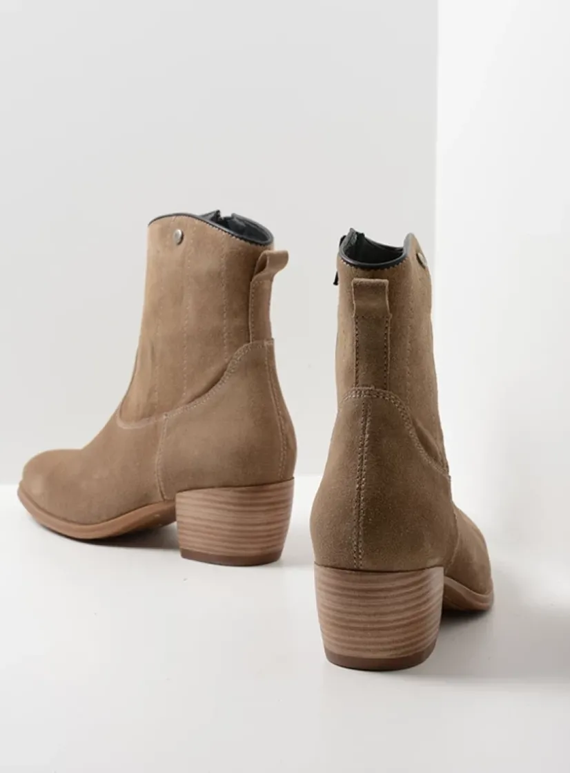 Wolky Lubbock HV - taupe zomer suede<DAMES Cowboylaarzen|Enkellaarsjes