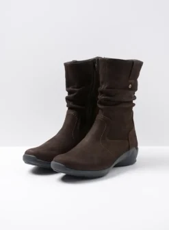 Wolky Luna - bruin nubuck<DAMES Halfhoge Laarzen|Herfst/Winter