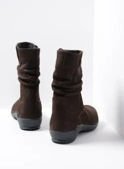 Wolky Luna - bruin nubuck<DAMES Halfhoge Laarzen|Herfst/Winter