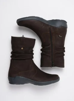 Wolky Luna - bruin nubuck<DAMES Halfhoge Laarzen|Herfst/Winter