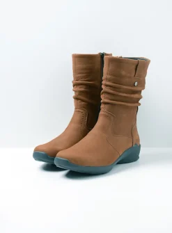 Wolky Luna - cognac nubuck<DAMES Halfhoge Laarzen|Herfst/Winter