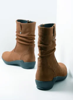 Wolky Luna - cognac nubuck<DAMES Halfhoge Laarzen|Herfst/Winter