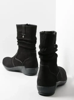 Wolky Luna - zwart nubuck<DAMES Halfhoge Laarzen|Herfst/Winter