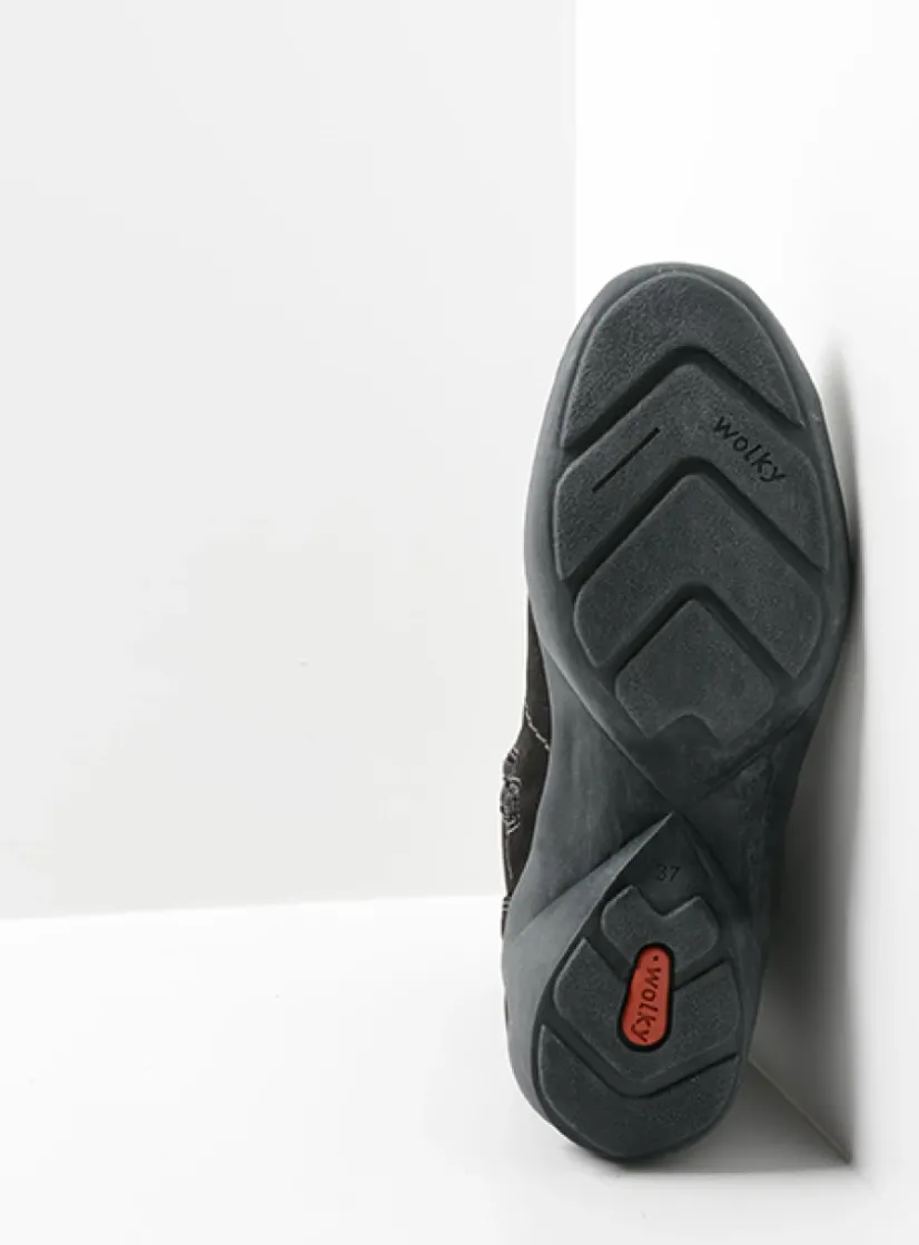 Wolky Luna - zwart nubuck<DAMES Halfhoge Laarzen|Herfst/Winter