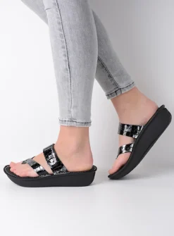 Wolky Martinique - antraciet crocolook lakleer<DAMES Slippers