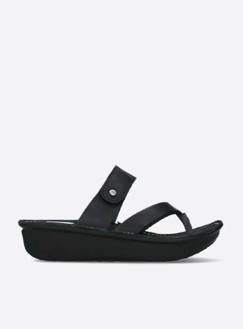 Wolky Martinique - zwart leer<DAMES Slippers