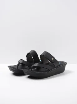 Wolky Martinique - zwart leer<DAMES Slippers