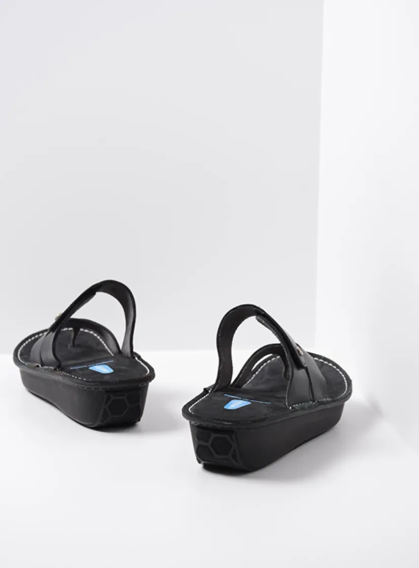 Wolky Martinique - zwart leer<DAMES Slippers