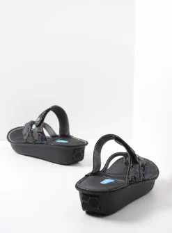Wolky Martinique - zwart/blauw suede<DAMES Slippers
