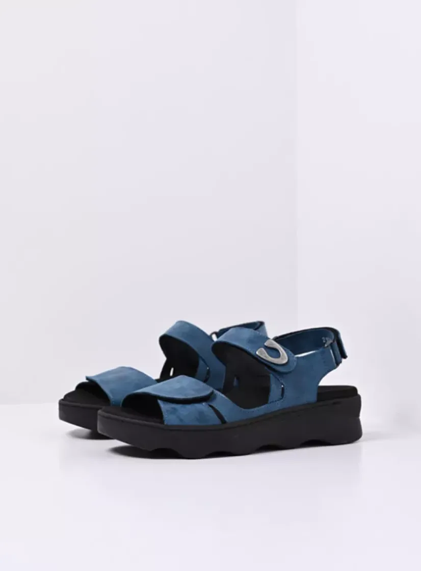 Wolky Medusa - blauw effectleer<DAMES Sandalen
