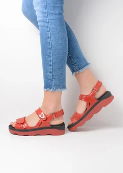 Wolky Medusa - rood leer<DAMES Sandalen