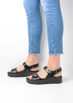 Wolky Medusa - zwart leer<DAMES Sandalen