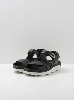 Wolky Medusa - zwart/wit leer<DAMES Sandalen