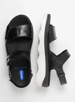 Wolky Medusa - zwart/wit leer<DAMES Sandalen