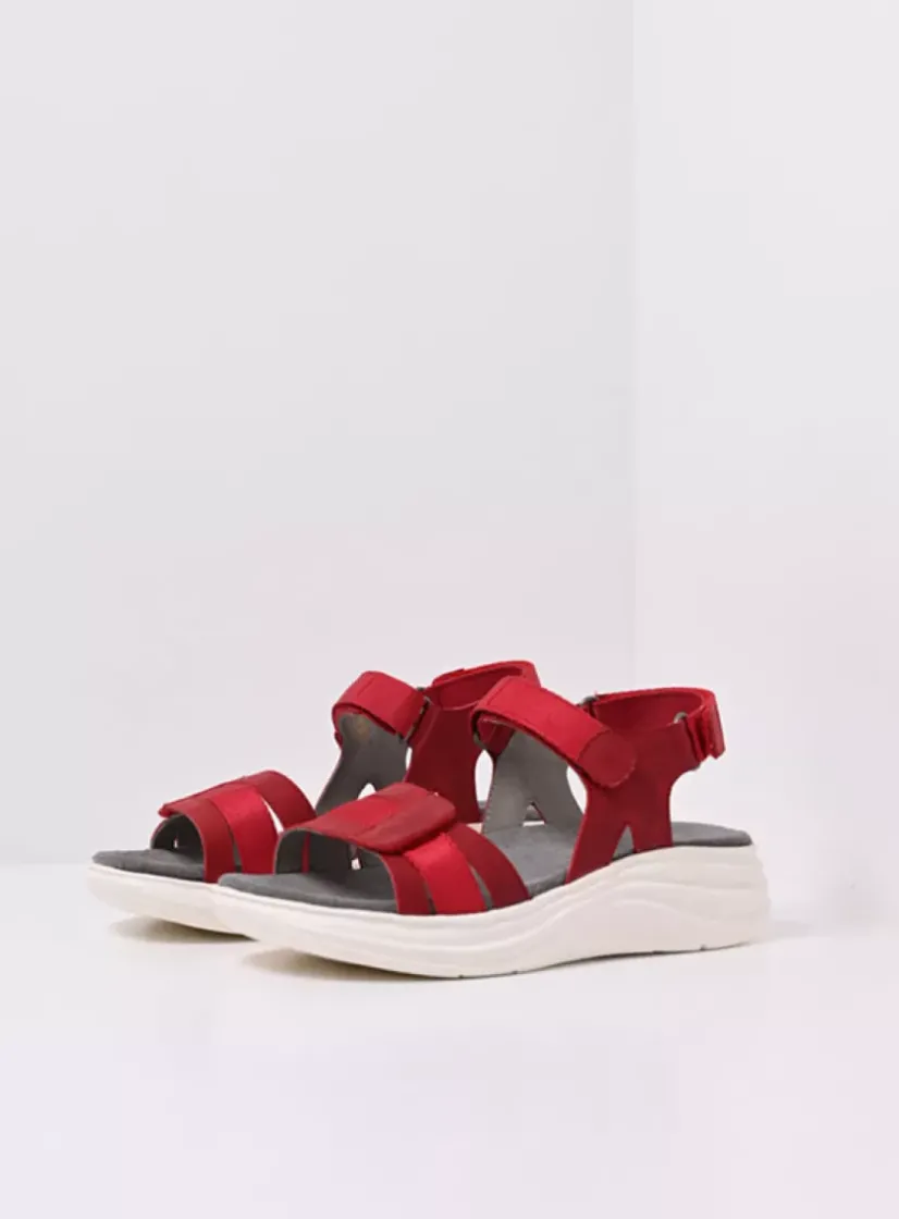 Wolky Miku - rood nubuck<DAMES Sandalen