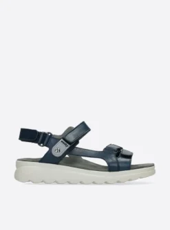 Wolky Mile - blauw leer<DAMES Sandalen