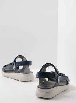 Wolky Mile - blauw leer<DAMES Sandalen