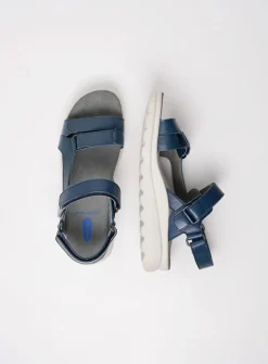 Wolky Mile - blauw leer<DAMES Sandalen