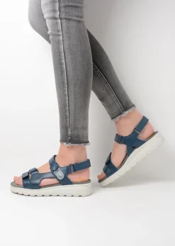 Wolky Mile - blauw leer<DAMES Sandalen