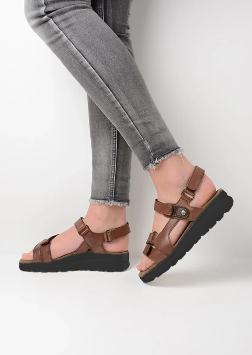 Wolky Mile - cognac leer<DAMES Sandalen