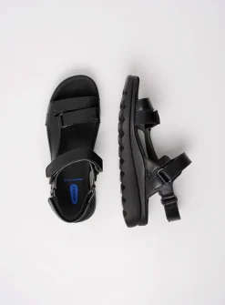 Wolky Mile - zwart leer<DAMES Sandalen