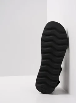 Wolky Mile - zwart leer<DAMES Sandalen