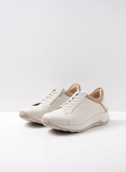 Wolky Milton - gebroken wit/safari nubuck<DAMES Lage Veterschoenen|Wandelschoenen