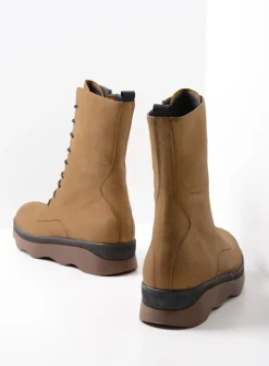 Wolky Mito - cognac nubuck<DAMES Veterlaarzen|Herfst/Winter