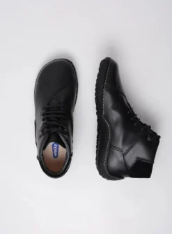 Wolky Mokola - zwart leer<DAMES Hoge Veterschoenen|Herfst/Winter