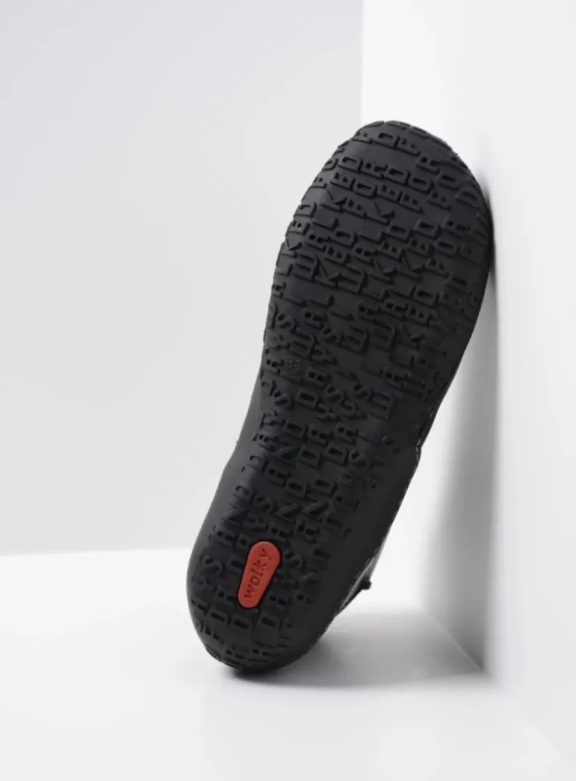 Wolky Mokola - zwart leer<DAMES Hoge Veterschoenen|Herfst/Winter