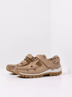 Wolky Move - beige nubuck<DAMES Bandschoenen