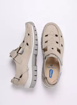 Wolky Move - gebroken wit nubuck<DAMES Bandschoenen