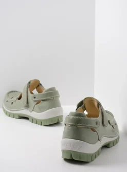 Wolky Move - lichtgroen leer<DAMES Bandschoenen