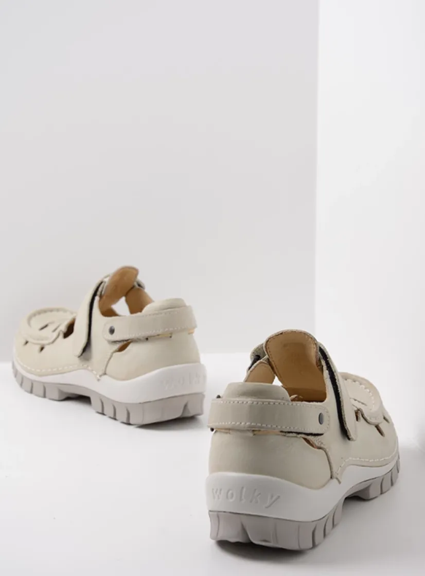 Wolky Move - offwhite leer<DAMES Bandschoenen