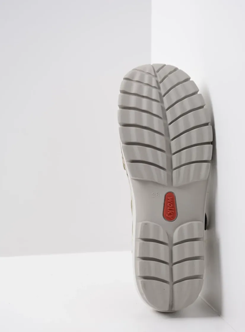 Wolky Move - offwhite leer<DAMES Bandschoenen