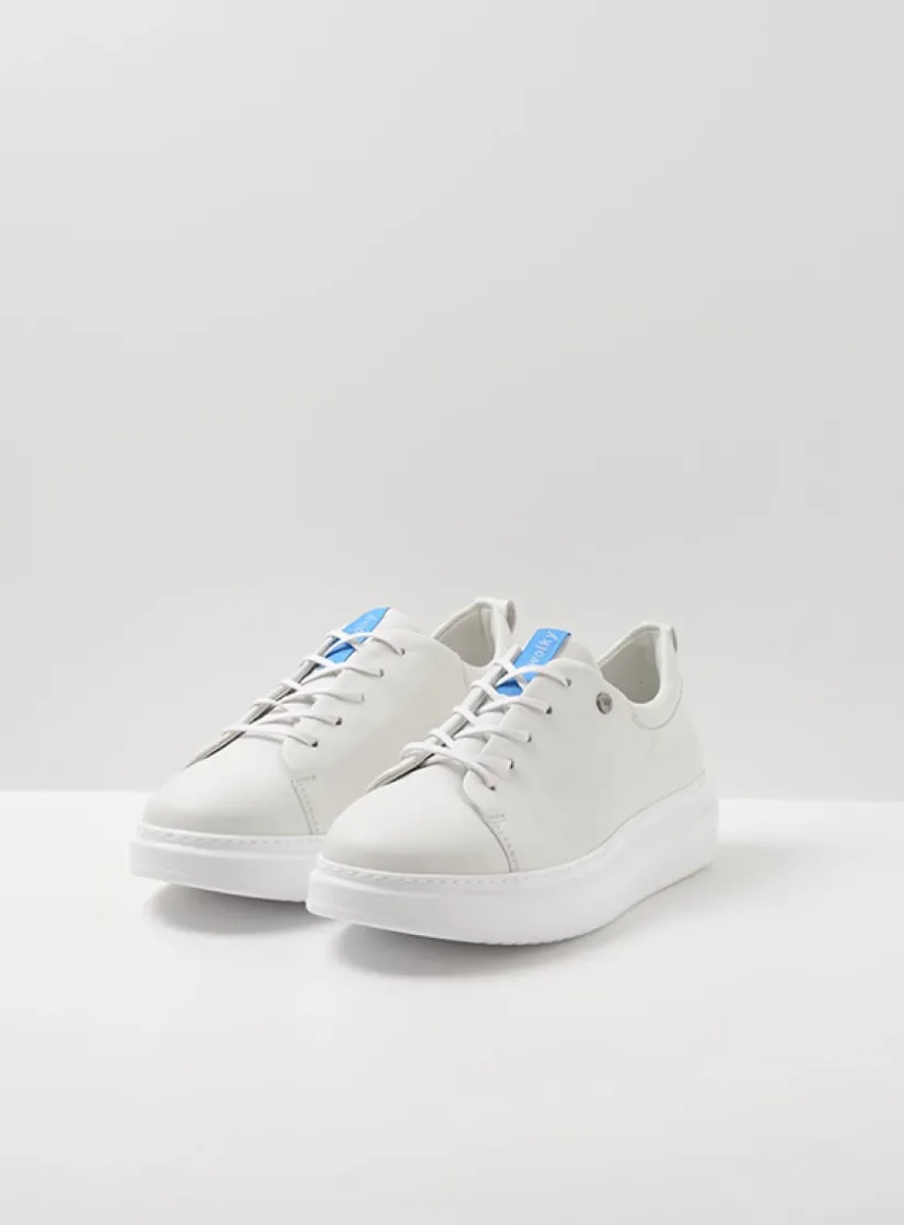 Wolky Move it - wit leer<DAMES Lage Veterschoenen|Sneakers