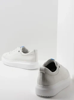Wolky Move it - wit leer<DAMES Lage Veterschoenen|Sneakers