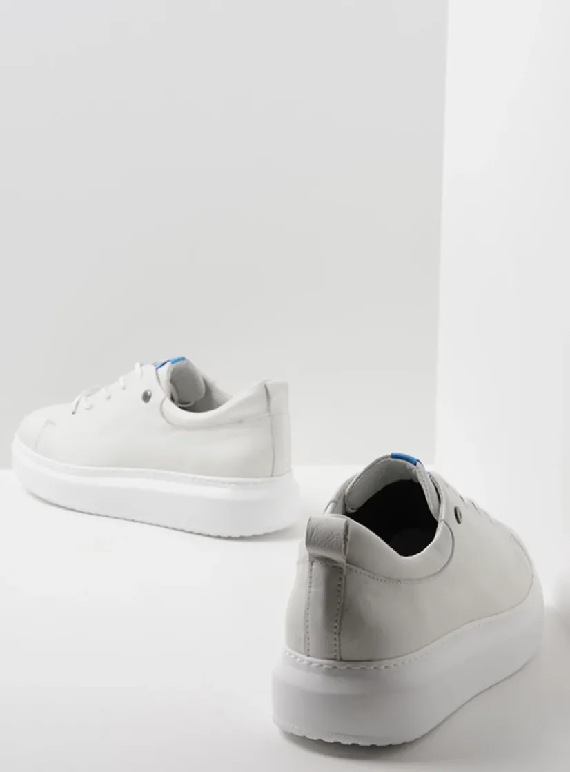 Wolky Move it - wit leer<DAMES Lage Veterschoenen|Sneakers