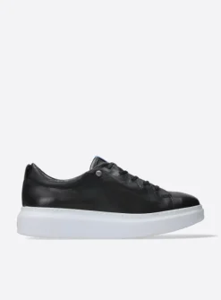 Wolky Move it - zwart leer<DAMES Lage Veterschoenen|Sneakers