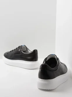 Wolky Move it - zwart leer<DAMES Lage Veterschoenen|Sneakers