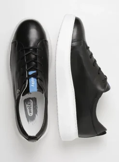 Wolky Move it - zwart leer<DAMES Lage Veterschoenen|Sneakers
