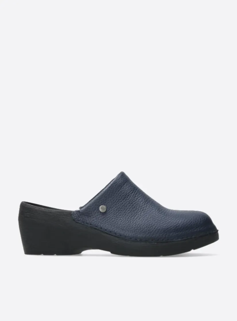 Wolky Multi Clog - blauw leer<DAMES Klompen|Herfst/Winter