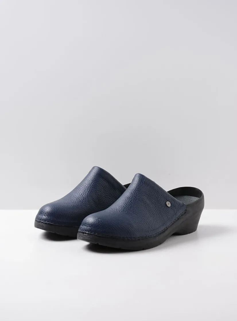 Wolky Multi Clog - blauw leer<DAMES Klompen|Herfst/Winter